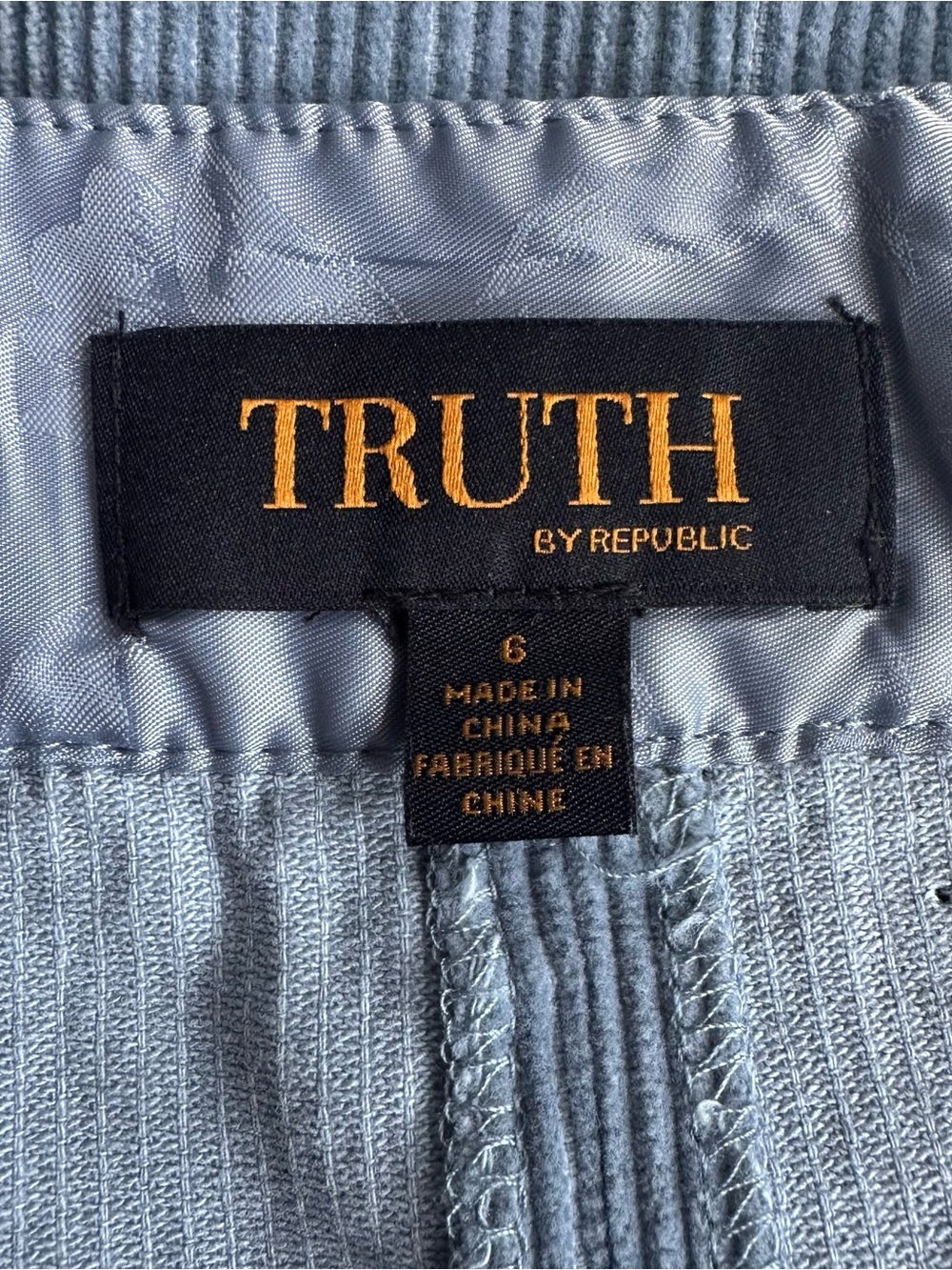 Truth Women’s Blue Corduroy Mini Skirt 6 EUC Preppy Coastal Beachy Summer Fall - Picture 5 of 6